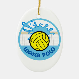 WATER POLO NET SPLASH CERAMIC ORNAMENT