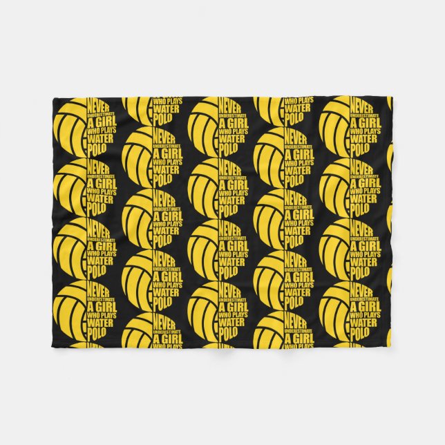 Water Polo Never Underestimate A Girl Who Plays Fleece Blanket (Front (Horizontal))
