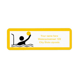 Water polo player black silhouette custom