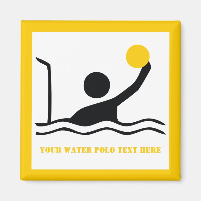 Water polo player black silhouette custom magnet (Front)