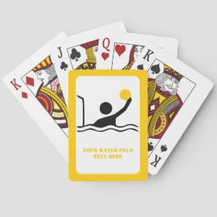 Water polo player black silhouette custom playing cards