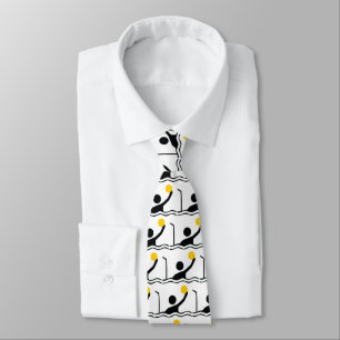 Water polo player black silhouette icon tie