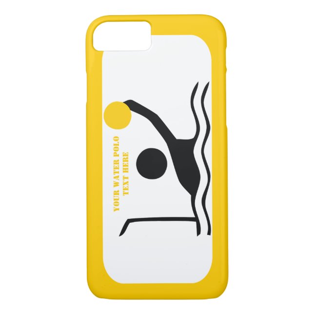 Water polo player black silhouette yellow custom Case-Mate iPhone case (Back)