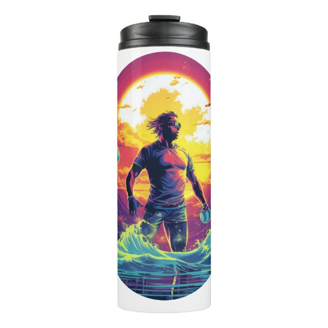 Water Polo Player Colourful Waterpolo Thermal Tumbler (Front)