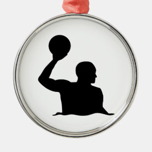 Water polo player metal ornament