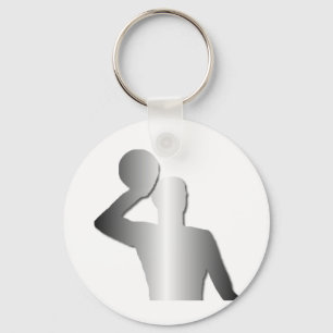 Water polo player silouette keychain