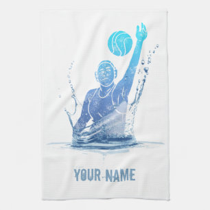 Water Polo Vintage Sports Athlete With Ball Kitchen Towel