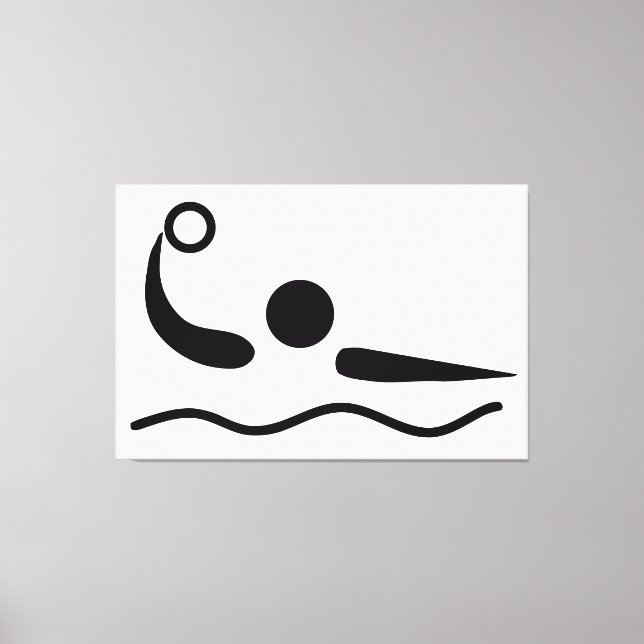 Water Polo Waterpolo Pictogram Canvas Print (Front)