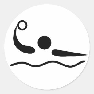 Water Polo Waterpolo Pictogram Classic Round Sticker