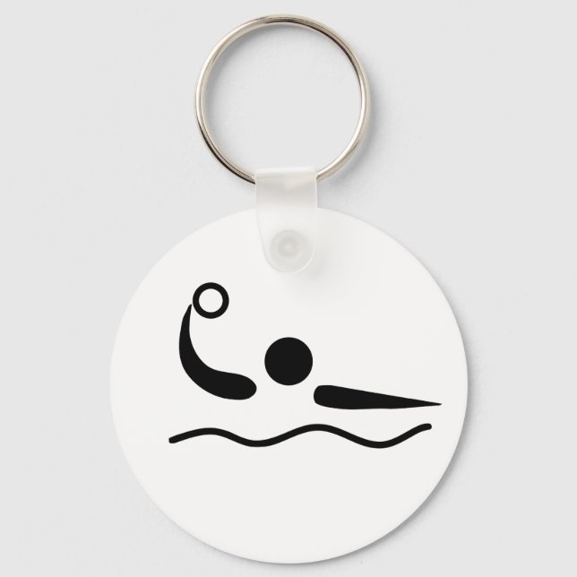 Water Polo Waterpolo Pictogram Keychain (Front)