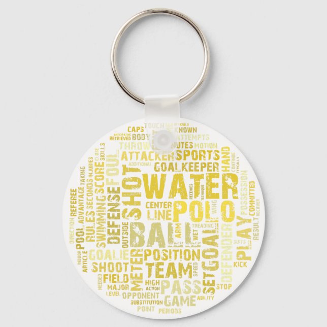 Water Polo Word Cloud Products Keychain (Front)