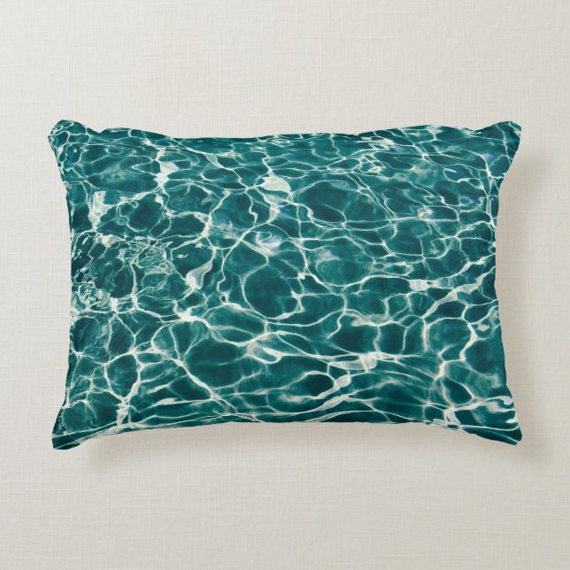 Water pool ocean blue green accent pillow (Front)