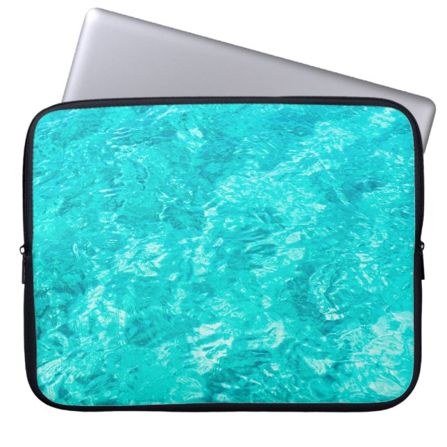 Water pool turquoise background laptop sleeve (Front)