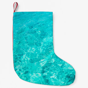 Water pool turquoise background small christmas stocking