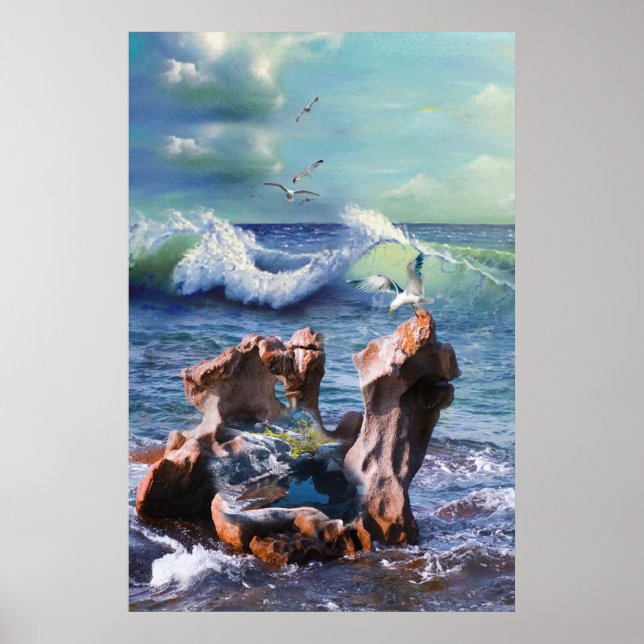 Water Power Background Card Design Poster (Front)