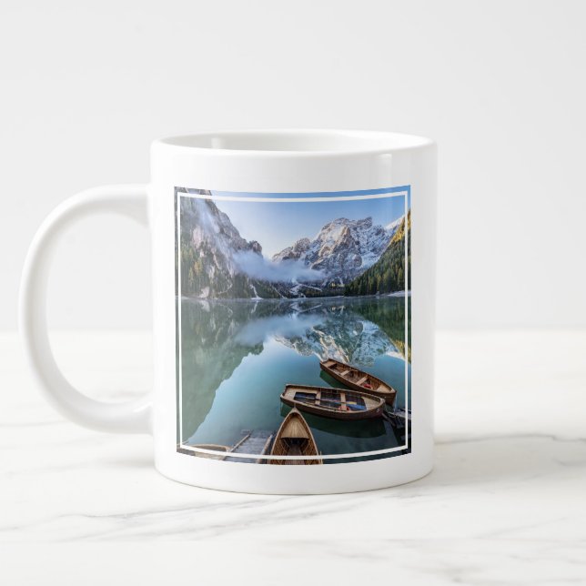 Water | Pragser Wildsee Dolomites Italy Large Coffee Mug (Left)