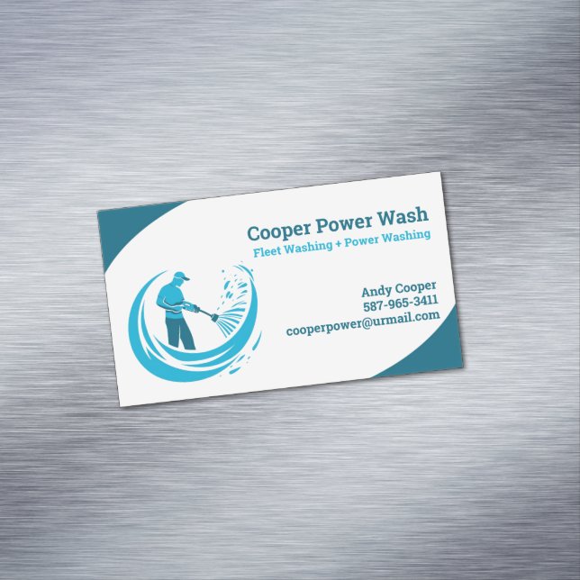 Water Pressure Wash Magnetic Business Card (In Situ)