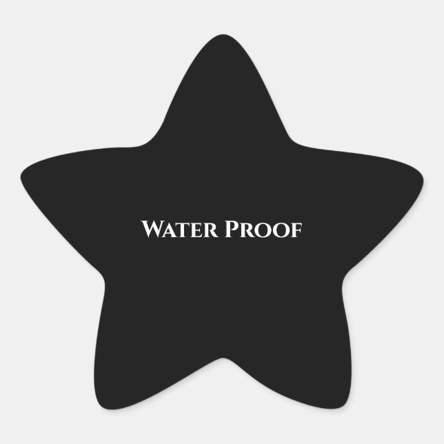 Water Proof Splash Free Package Black White 2025 Star Sticker (Front)