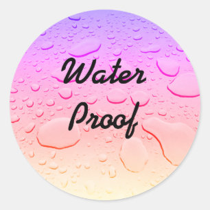 Water Proof Splash Free Rose Gold Pink Ombre Drops Classic Round Sticker