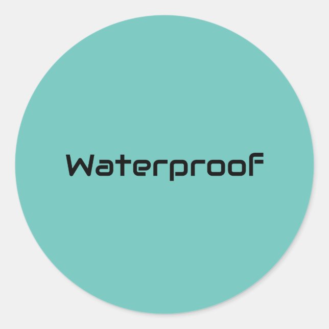 Water Proof  Teal Blue Label Splash Free Package (Front)