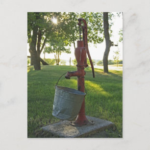 Water Pump and Pail Postcard