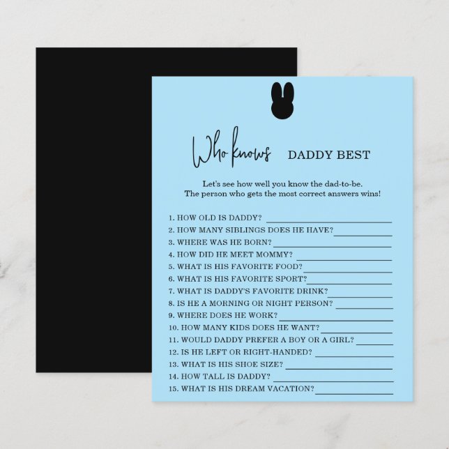 Water Rabbit Who knows daddy best game (Front/Back)