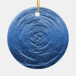Water Ripple Blue Ceramic Ornament