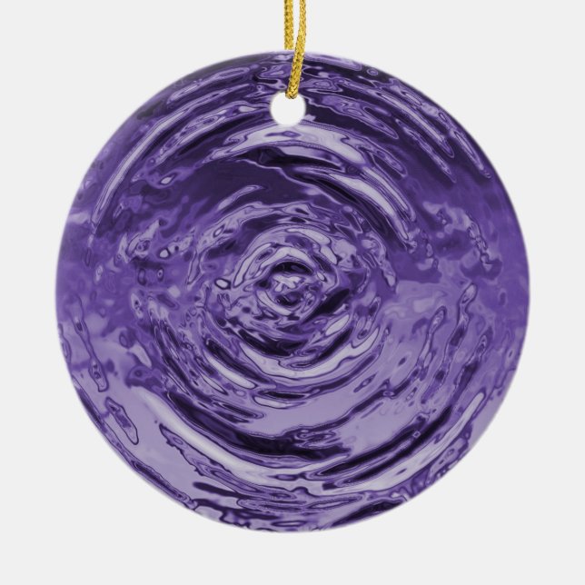 Water Ripple Purple Ceramic Ornament (Front)