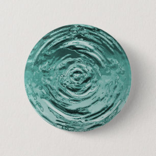 Water Ripple Teal 2 Inch Round Button