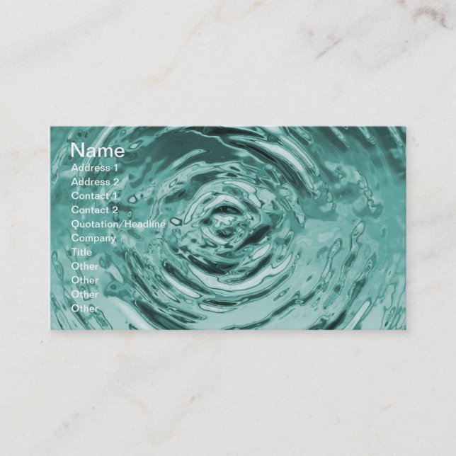 Water Ripple Teal Business Card (Front)