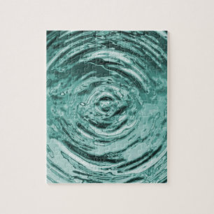 Water Ripple Teal Jigsaw Puzzle