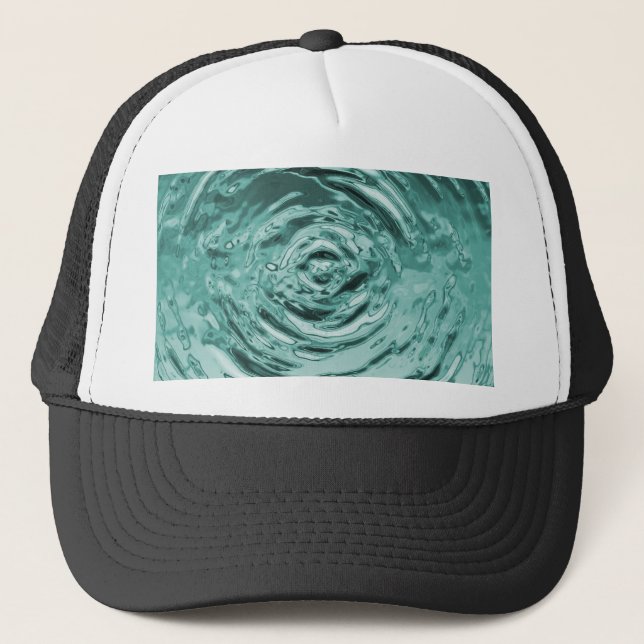 Water Ripple Teal Trucker Hat (Front)