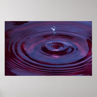 Water Ripples and Droplet in Purple Pond Poster