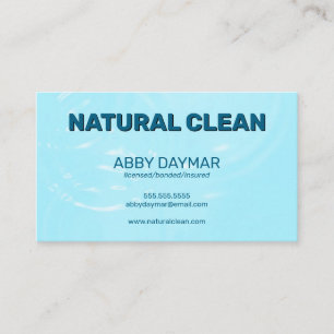 Water Ripples Housecleaning Janitorial Service Business Card