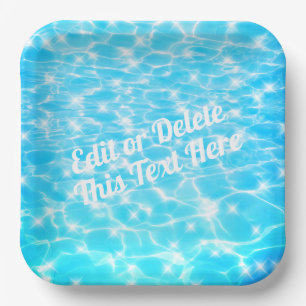 Water ripples Pool party Beach party Summer party  Paper Plate