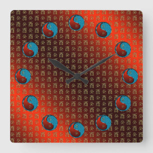Water Rooster Square Wall Clock