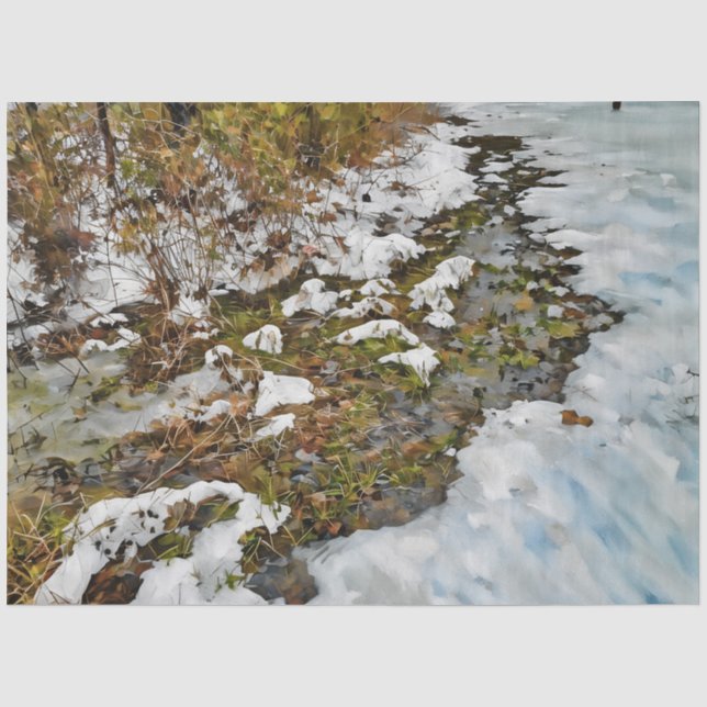 Water Running Through The Snow Tissue Paper (Front)