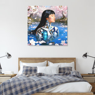 "Water’s Digital Dream" – A Digital Portrait       Canvas Print