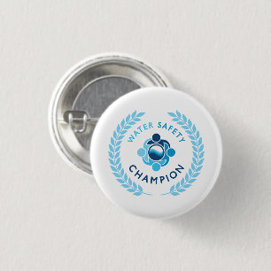 Water Safety Champion Two-Tone Mug 1 Inch Round Button