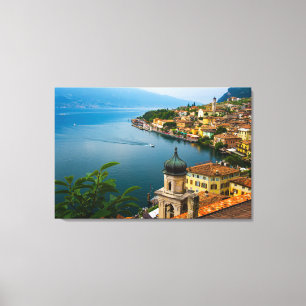 Water   San Benedetto Church Lake Garda, Italy Canvas Print