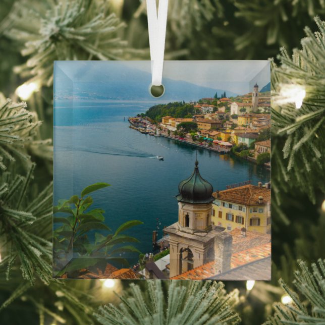 Water | San Benedetto Church Lake Garda, Italy Glass Ornament (Insitu)