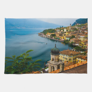 Water   San Benedetto Church Lake Garda, Italy Kitchen Towel
