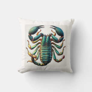 Water Scorpion 110724IREF106 - Watercolor Throw Pillow