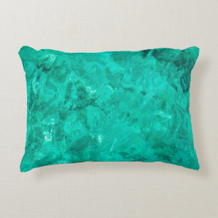 Water sea blue wave turquoise liquid background accent pillow