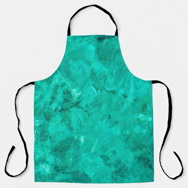 Water sea blue wave turquoise liquid background apron (Front)