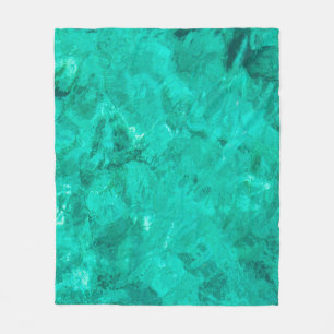 Water sea blue wave turquoise liquid background fleece blanket