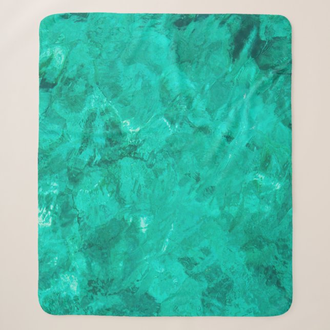 Water sea blue wave turquoise liquid background sherpa blanket (Front)