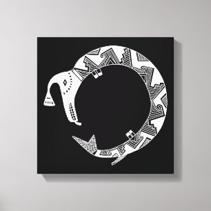 Water Serpent, Mimbres Pottery Design Canvas Print