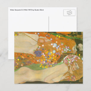 Water serpents II by Gustav Klimt, Art Nouveau Postcard