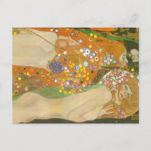 Water serpents II by Gustav Klimt, Art Nouveau Postcard